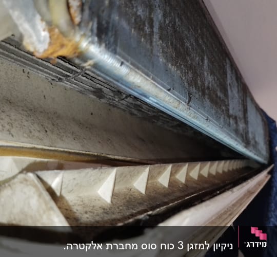 יחידת מיזוג אוויר עם לכלוך וחלודה